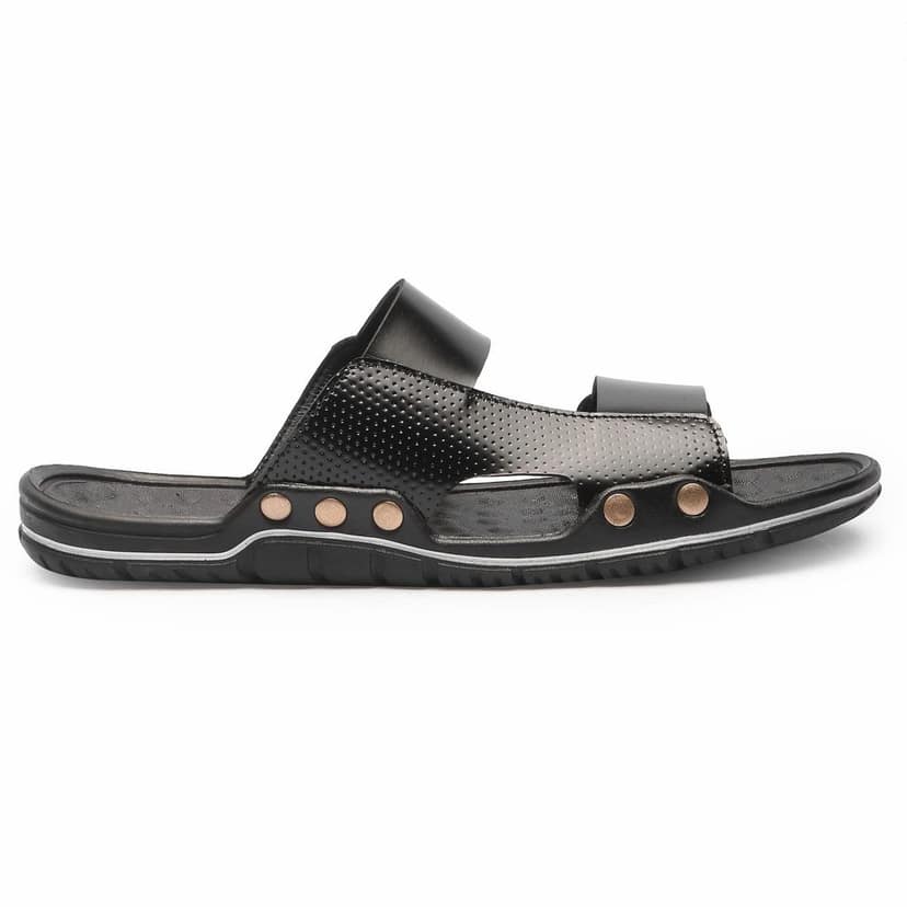 FEATHER LEATHER Men's Comfortable & Fashionable Sandals & Slippers | Casual Slipper/Flip-Flop for Men | Indoor/Outdoor/Chappal view 3