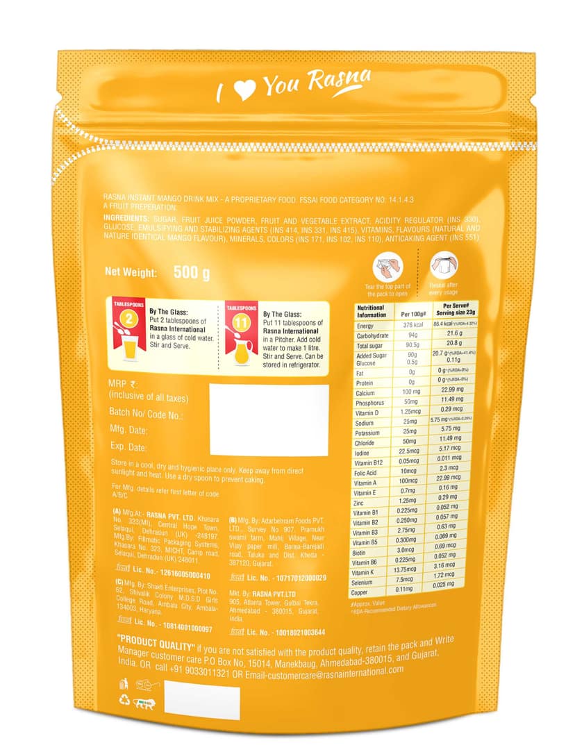 Insta Fruit Preparation 500g Pouch, Mango view 2