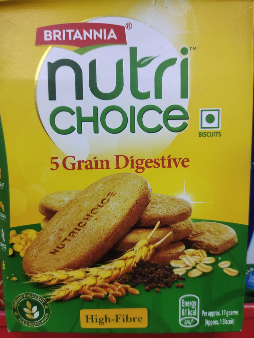 Britannia Nutri Choice 5 Grain Digestive Multigrain Biscuits - High Fibre