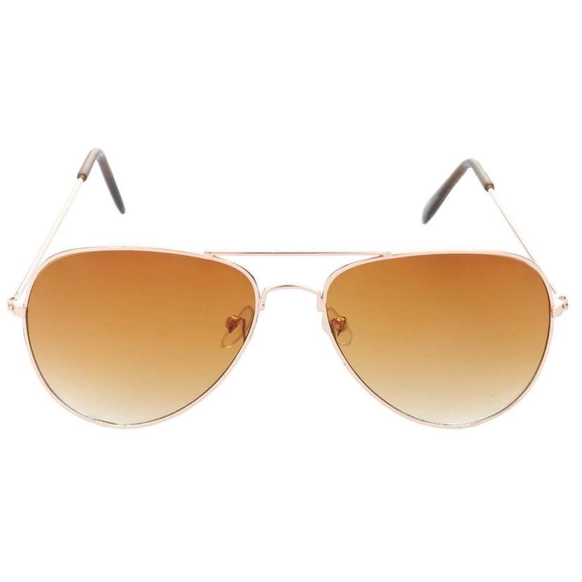 HRINKAR Men Women Boys & Girls Pilot & Rectangular Sunglasses Golden & White Frame, Brown & Grey Lens (Medium) Pack of - 2 view 2