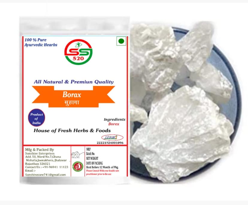 SS520 Suhaga 100g Stone Borax Rock Sogi Dali (Sodium Borate) For Multipurpose