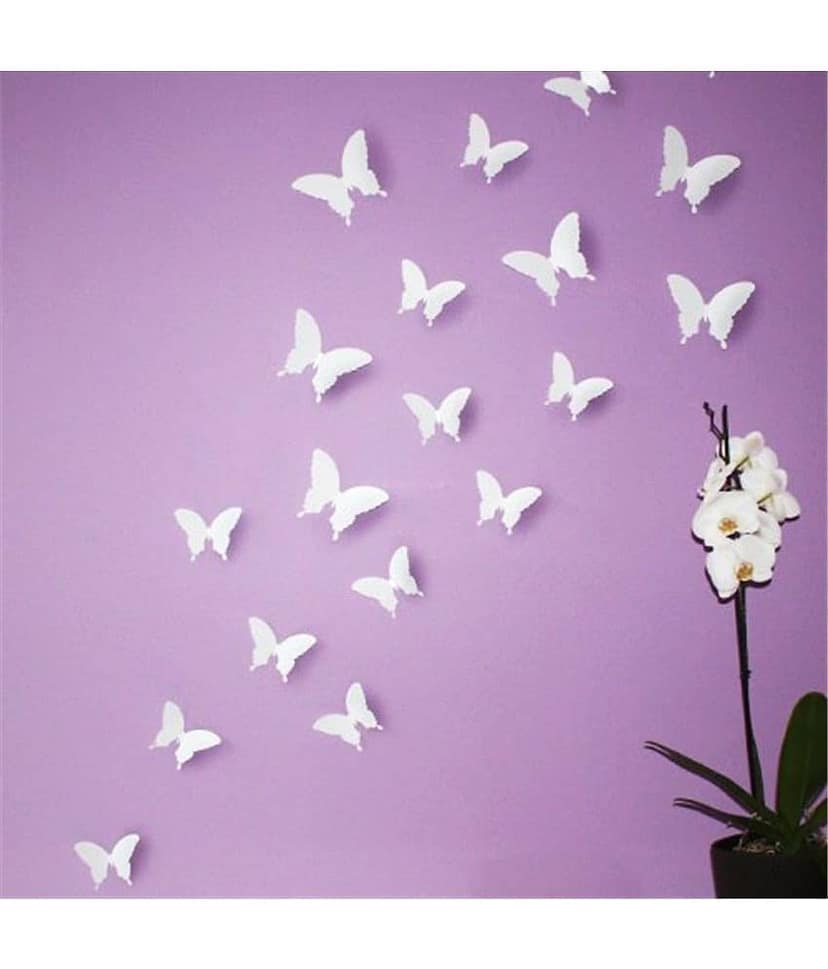 Jaamso Royals White Butterfly PVC White Wall Sticker - Pack of 1 view 2
