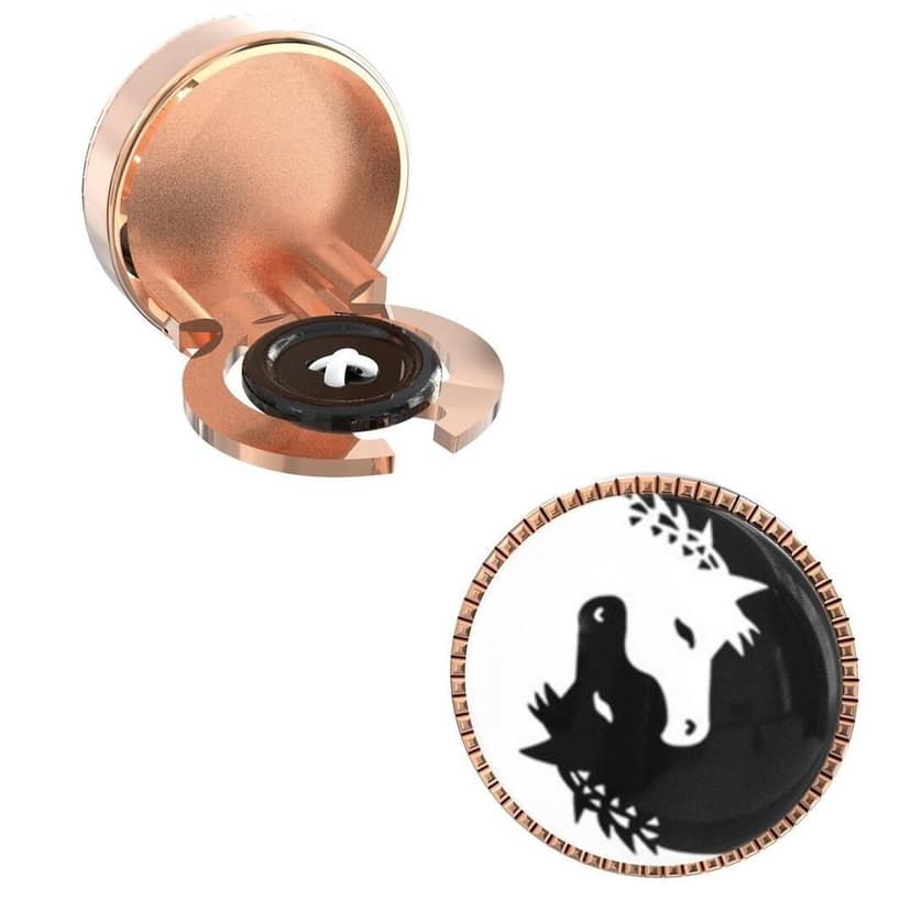 The Smart Buttons - Shirt Button Cover Cufflinks for Men - 2 Horses Of Ying & Yang Design Pattern