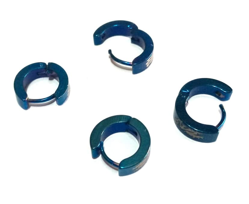 Nawani 2 Pair Mens Jewellery Blue Studs Earring/Earring for Men/Boys/Boyfriend. view 3