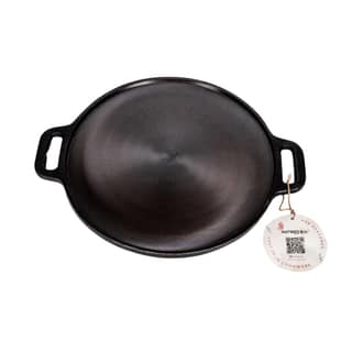 Aarogyam 12 Inch Induction Friendly Pre-seasoned Cast Iron Double Handle Tawa, Naturally Nonstick, Induction Friendly