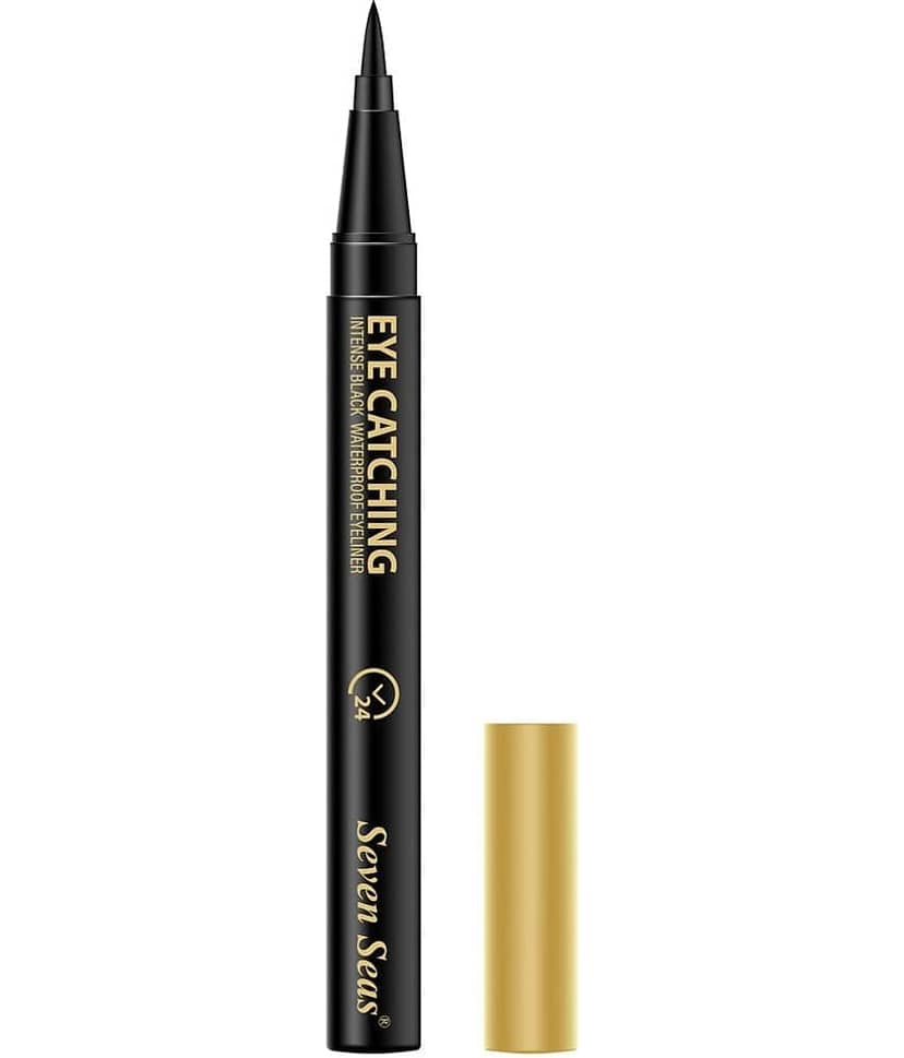 Seven Seas Intense Black Waterproof | Anti-Smudge | Jet Black | Eye Catching Sketch Eyeliner (BLACK) view 2