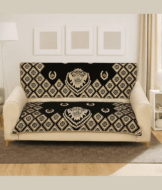 FURNISHING HUT 3 Seater Chenille Sofa Cover ( Pack of 1 )