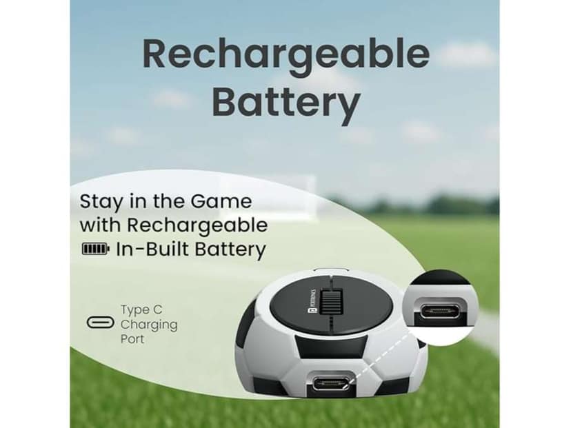 Portronics ToadPlay Football Mini Wireless Bluetooth Mouse with Dual Wireless Connectivity (BT + 2.4 GHz), Rechargeable Battery, Noise-Free Clicking, Multi-Device Pair, Adjust Sensitivity view 3