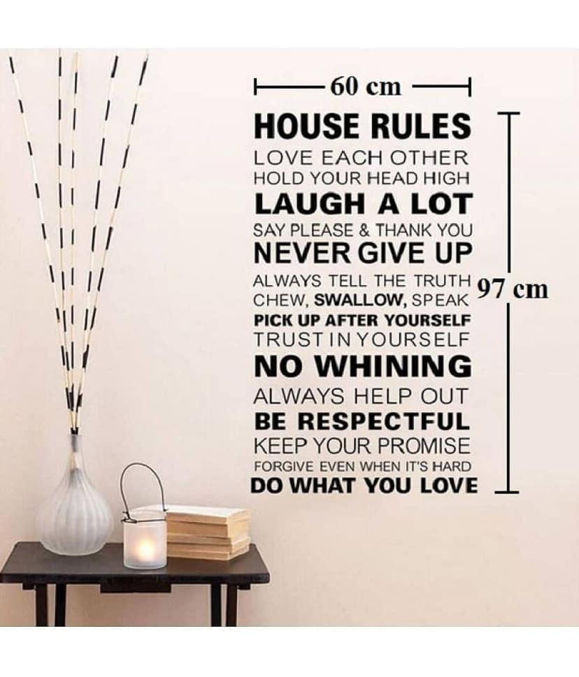 Asmi Collection Motivational Quotes for House Rules Wall Sticker ( 97 x 60 cms ) view 2