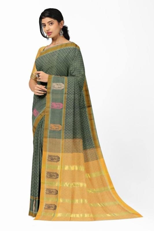 APCO Handloom - Women's Rahajmundry Pure Cotton Grey Handloom Saree (Angara Handloom Saree) 109 view 2