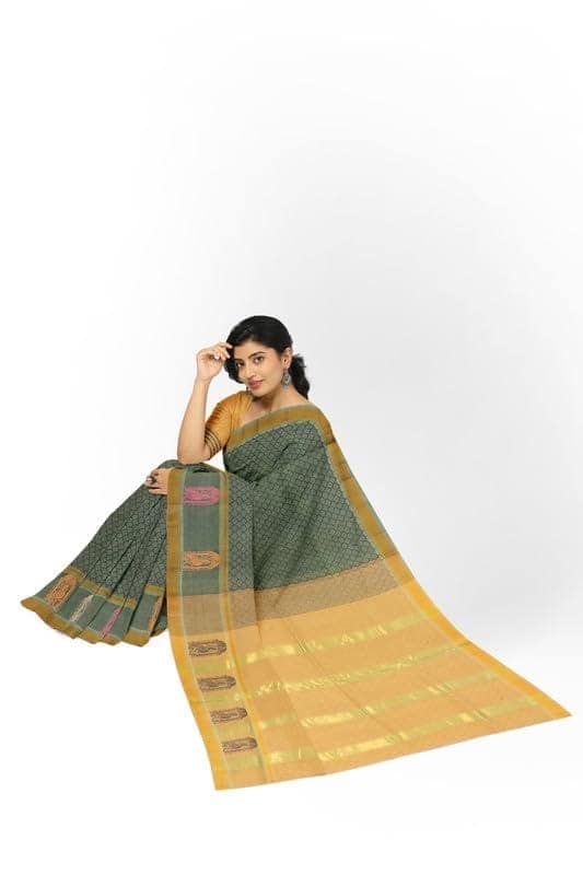 APCO Handloom - Women's Rahajmundry Pure Cotton Grey Handloom Saree (Angara Handloom Saree) 109 view 4