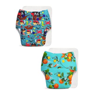 Superbottoms Basic Leakage-proof advanced cloth diapers for babies, High Absorbent 100% cotton 2 reusable diaper and 2 insert pad Combo Pack washable cloth diaper 3M -3Years Adjustable, Reduces Rash Superbottoms Basic Leakage-proof advanced cloth diapers