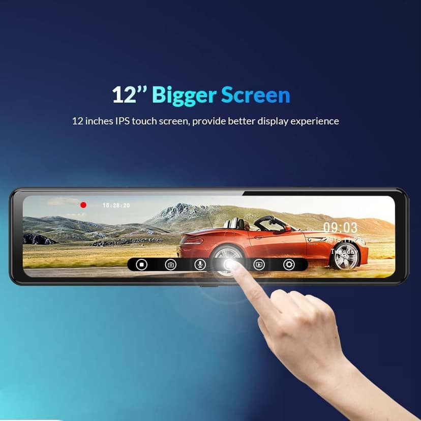 AUSHA Full HD Dual Dash Camera D4 | 12″ Touch Screen, ADAS, GPS & 4G SIM Support view 8
