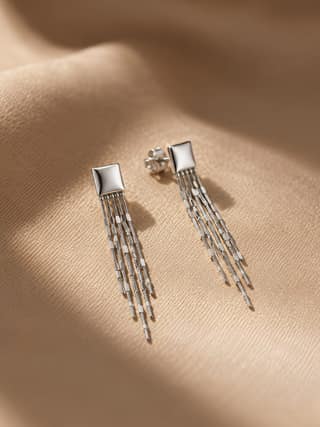 AXORA LIFE 925 Sterling Silver Elegant Silver Multi-Strand Tassel Drop Earrings