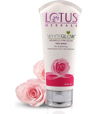 Lotus Herbals Whiteglow Advanced Pink Glow Brightening Face Wash, Anti-Pollution, 100g