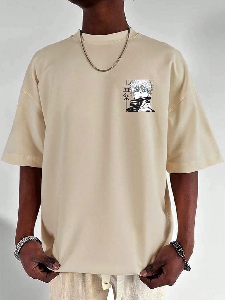 SCOTT FINCHER Men's T-Shirt featuring Satoru Gojo from Jujutsu Kaisen Graphic Print T-shirt : AA(ARN)CREAM_130 view 3