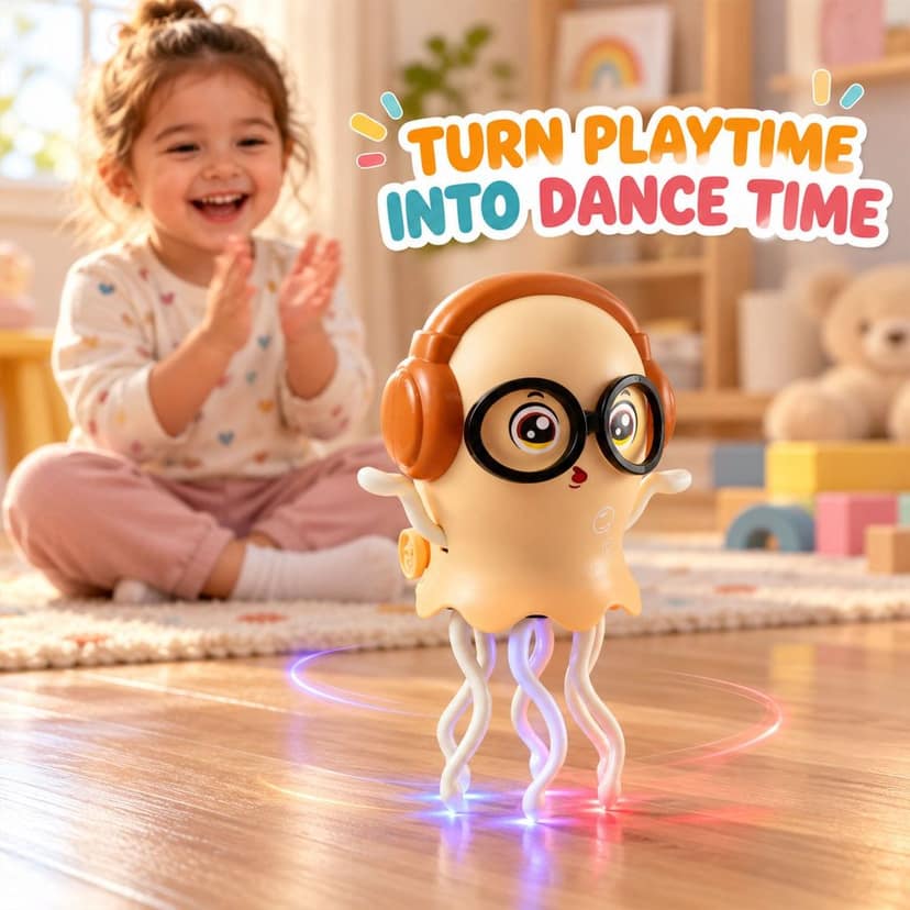Musical Dancing Jellyfish Toy with LED Lights and Moving Tentacles (1 Pc) view 2