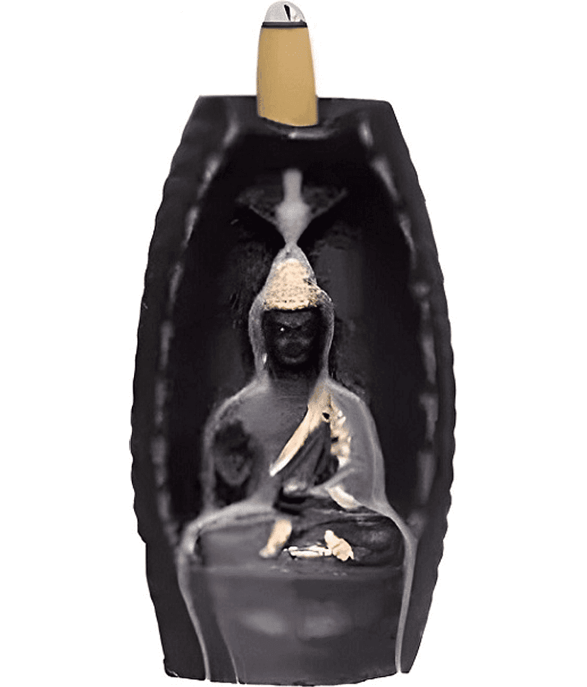 Khushi Enterprises Tower Sitting Resin Buddha Idol 13 x 7 cms Pack of 1