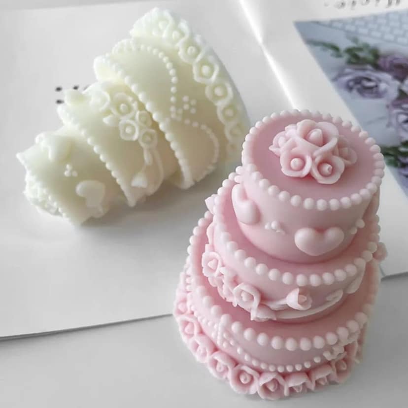 Organic Soy Wax Cake Shape Designer Candle for Decoration | Scented Aromatic Fragrance | Smoke-Free Birthday Cake Candle