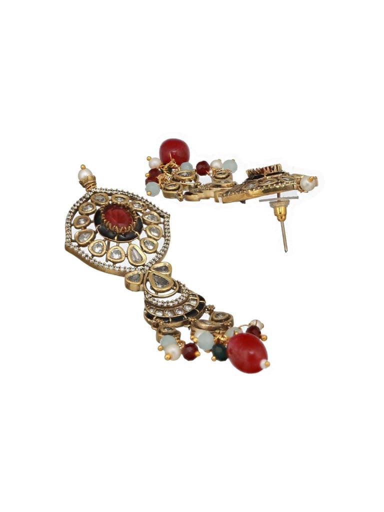 Gold Plated Kundan Studded Multicoloured Bridal Designer Choker Necklace Jewellery set view 6