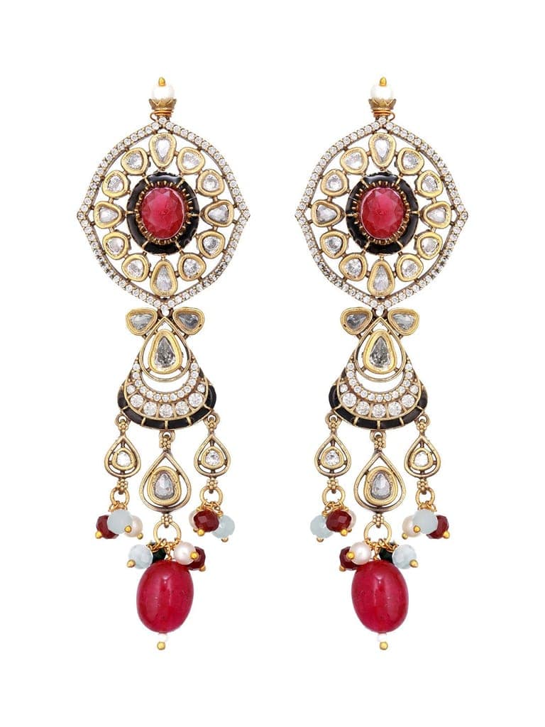 Gold Plated Kundan Studded Multicoloured Bridal Designer Choker Necklace Jewellery set view 7