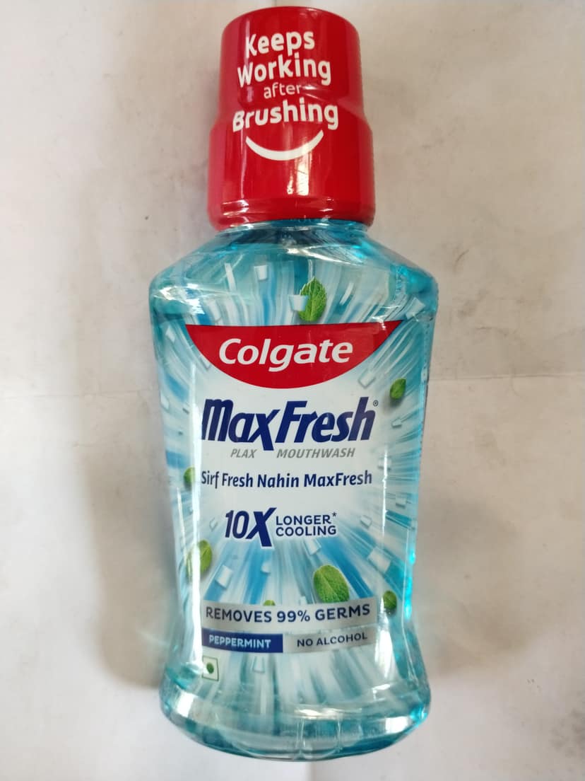 Colgate Max fresh Plax mouthwash 10x Longer Cooling Peppermint No alcohol