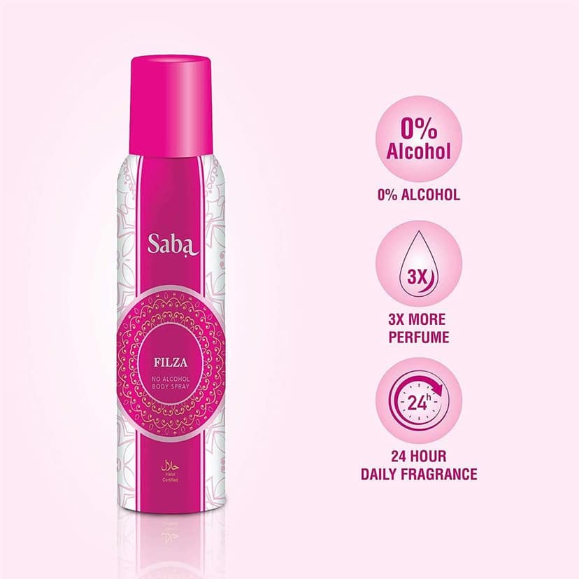 Saba Filza Deodorant No Alcohol Body Spray Combo Pack of 2 view 3