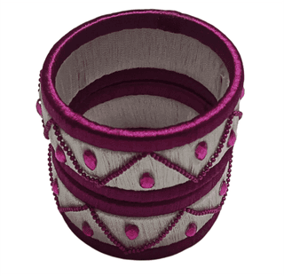 Beautiful Silk Thread Bangles With Stone Work - 2-4 size