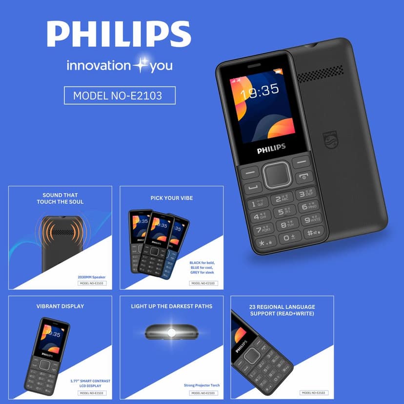 PHILIPS E2103 Keypad Mobile Phone view 7