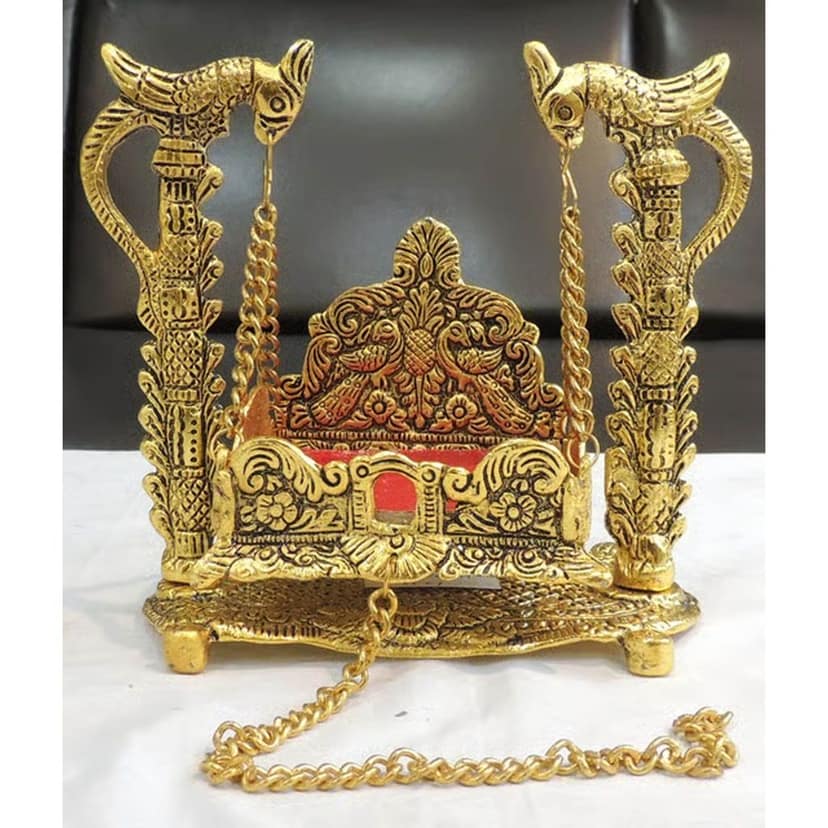 Aluminium Showpiece Peacock Jhula, Height : 6.5 Inch (ASMAS426 M) view 2