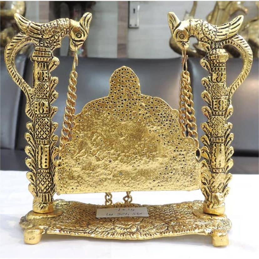 Aluminium Showpiece Peacock Jhula, Height : 6.5 Inch (ASMAS426 M) view 3