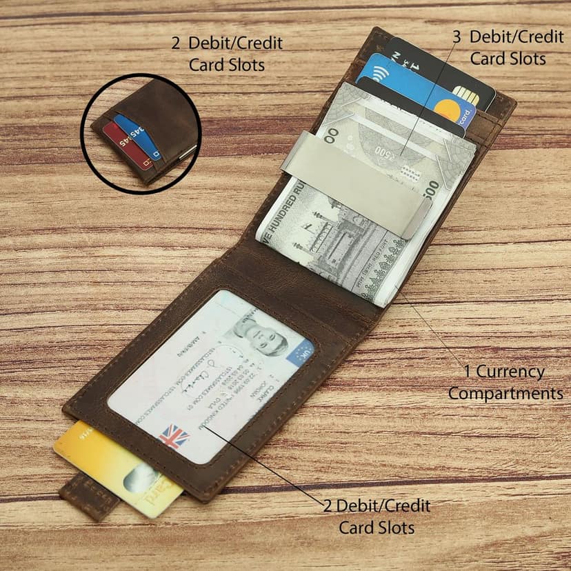 Vital King Men & Women Trendy Brown Genuine Leather RFID Wallet (6 Card Slots) view 4