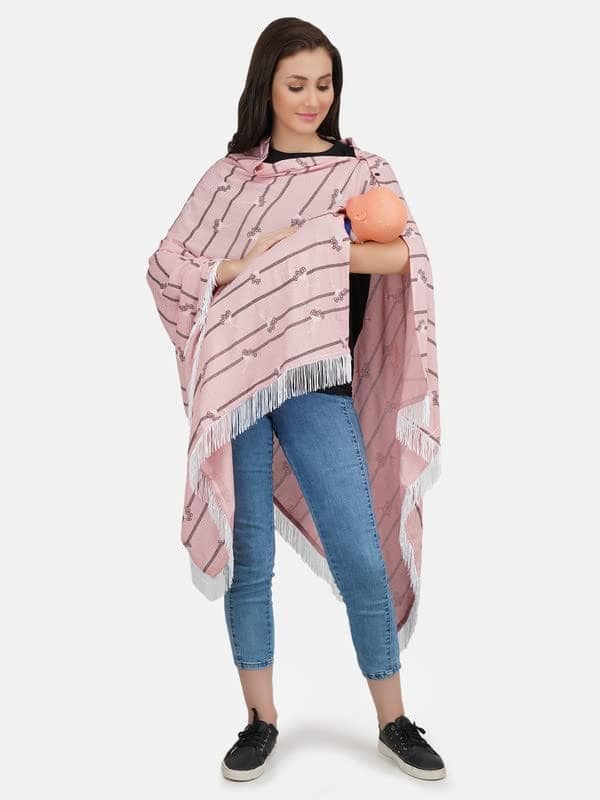 KOI Black Linned Coloured Nursing scarf view 9