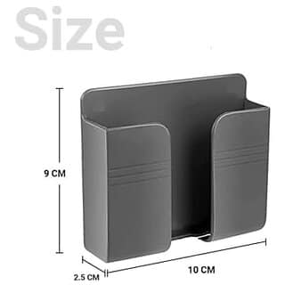 (Pack of 2) Multi-Purpose Mobile Charging Wall Stand Plastic Pack of 2pcs Mobile Holder (Black/White) view 2
