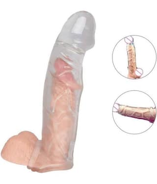 TRANSPARENT 7 INCH JUMBO HEAD CRYSTAL SLEEVE SUPER JUMBO 8 INCH JUMBO REUSABLE SLEEVE