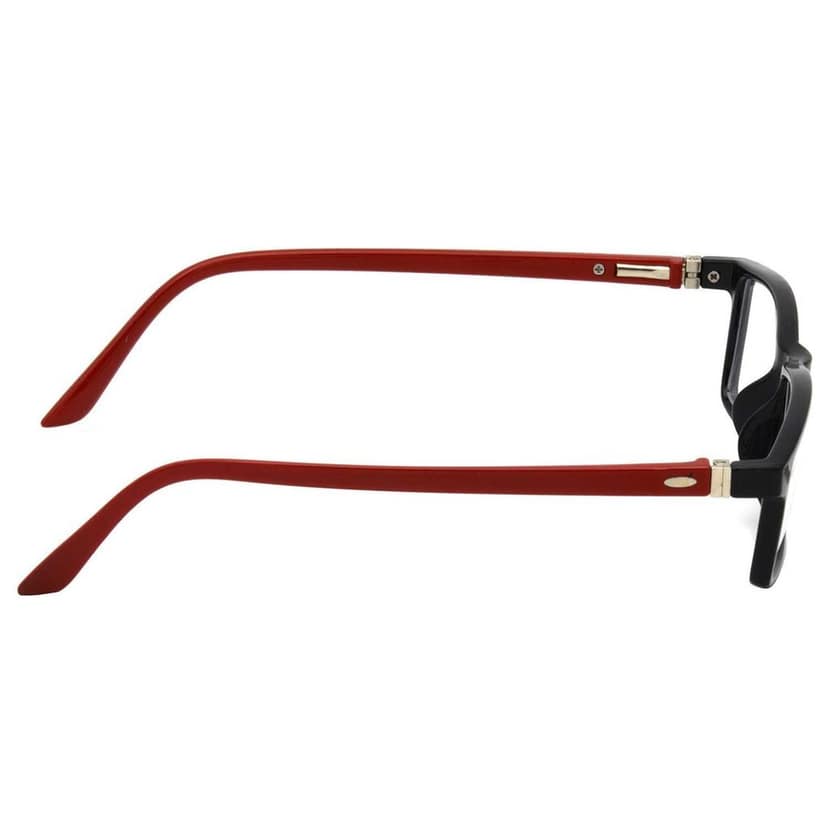 Hrinkar Plastic Full Rim Rectangle chasma frame Men & Women - HFRM-BK-RD-15 view 3