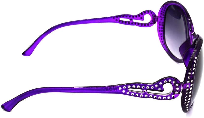 Hrinkar Unisex Round Sunglasses Violet & White Frame, Grey Lens (Medium) - Pack of 2 view 4
