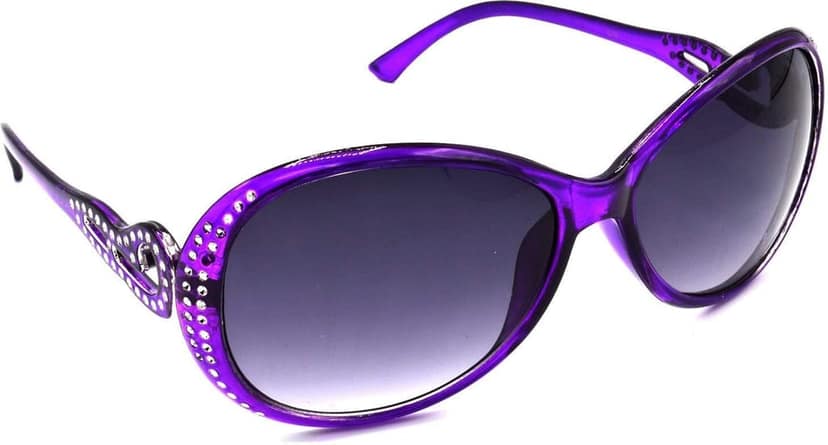 Hrinkar Unisex Round Sunglasses Violet & White Frame, Grey Lens (Medium) - Pack of 2 view 6