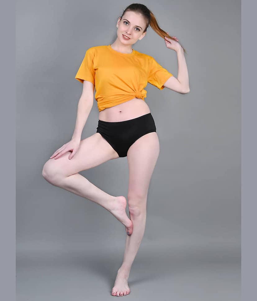 BAMBOOLOGY Pack of 2 Viscose Briefs For Women ( Peach,Black ) view 2