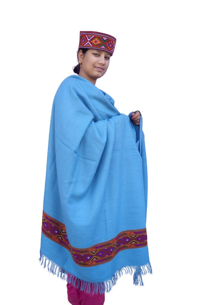 Shawl Sky Blue original handloom products view 2