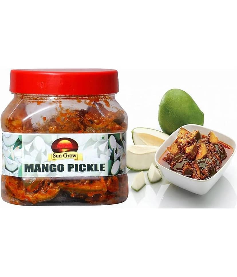 Sun Grow Organic Home Made ,Hand Made & Mother Made Herbal Spicy Punjabi Mango Pickle 400 g view 2