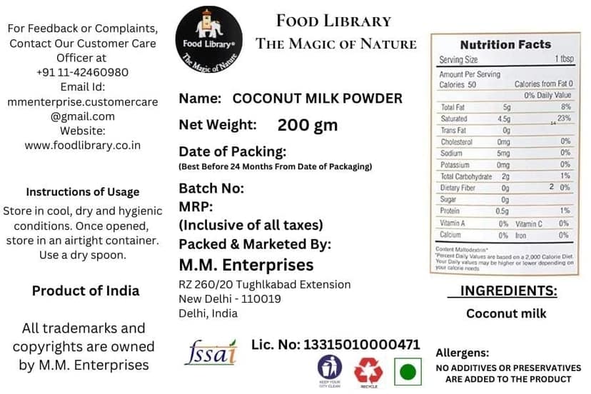 Food Library Coconut Milk Powder view 4