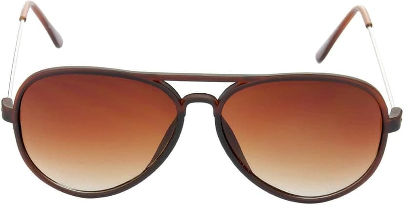 Hrinkar Unisex Round Sunglasses Brown Frame, Brown Lens (Medium) - Pack of 2 view 3