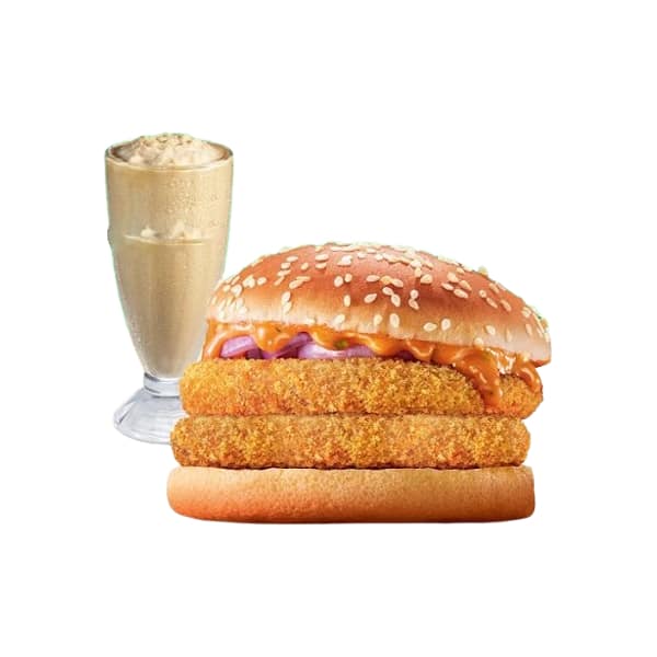 Classic Burger with Cold Coffee