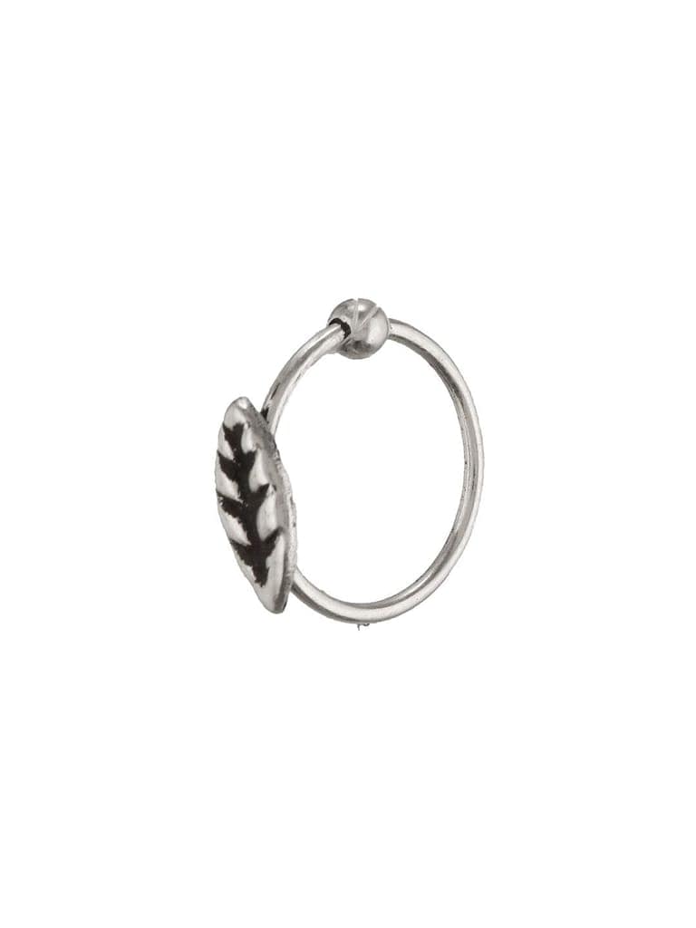925 Sterling Silver Oxidised Leafy Nose Pin Studs For Women view 6