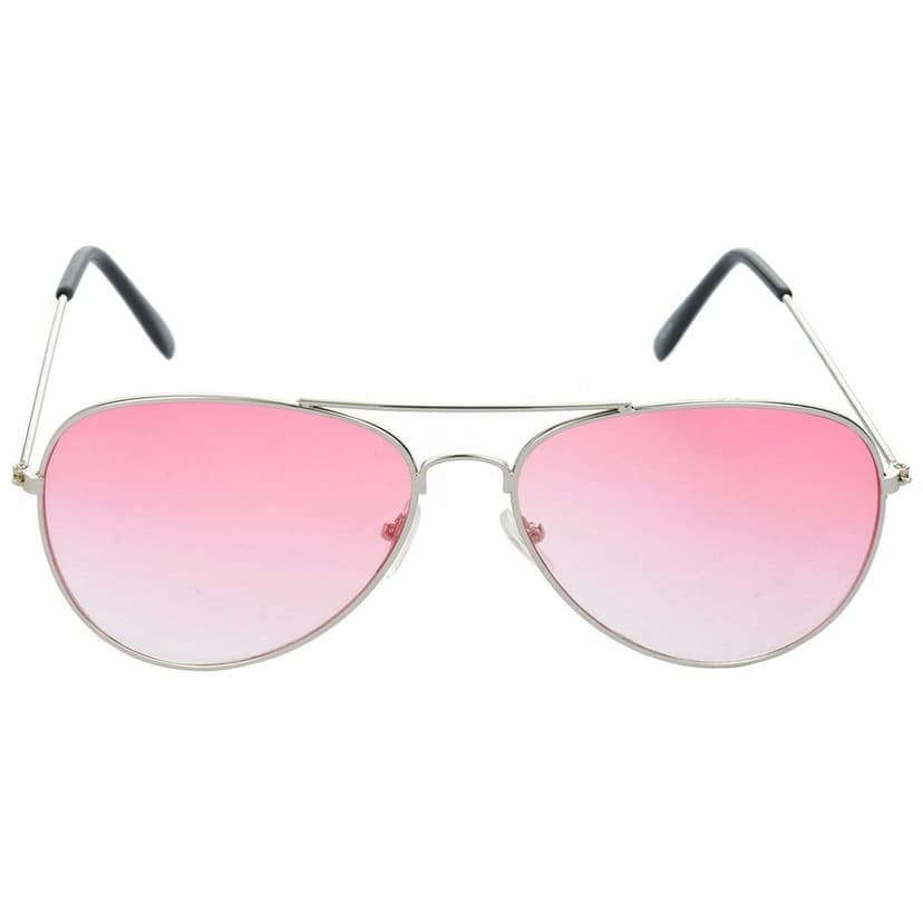 HRINKAR Men Women Boys & Girls Pilot & Rectangular Sunglasses Silver & Silver Frame, Red & Pink Lens (Medium) Pack of - 2 view 2