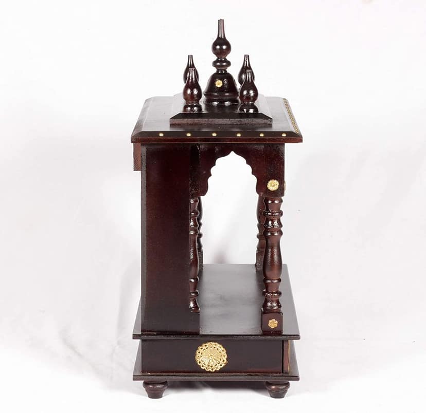 Creative Handicrafts Home Temple, Wooden Temple, Pooja Mandir for Home (Open Black & Gold, 18x9x22 inches) CH-31 view 2