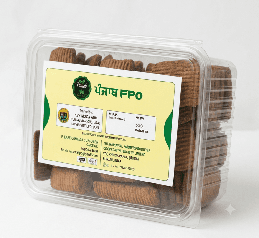 Panjab FPO Black Wheat Flour Biscuits 500 Gram view 2