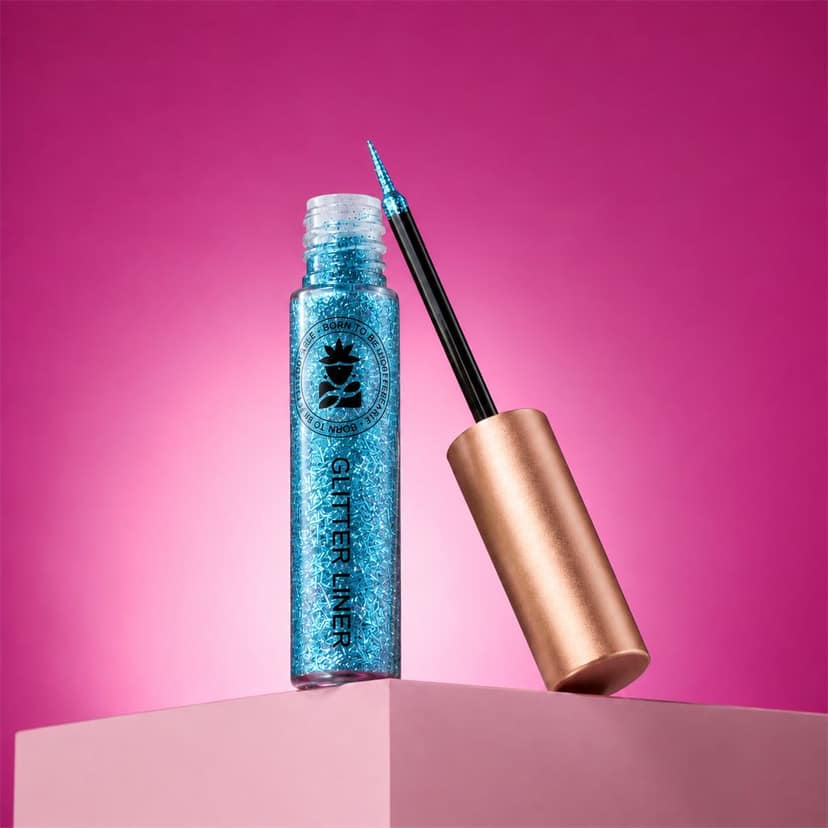 BOBI Glitter Eyeliner Blue | Diamond Sparkle Finish | Waterproof Long Wear | Quick Dry Smudge proof | Felt-Tip Precision | Cruelty-Free Paraben-Free-5ml view 3