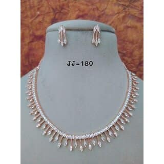 Beautiful Premium Quality AAA CZ Stones Rosegold Plated Jewellery Set